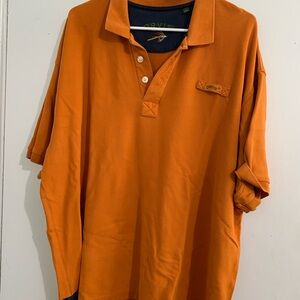 Orvis Men's Orange Polo Shirt